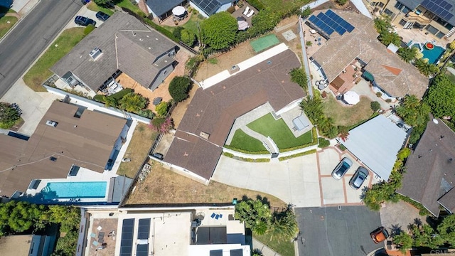 drone / aerial view with a residential view
