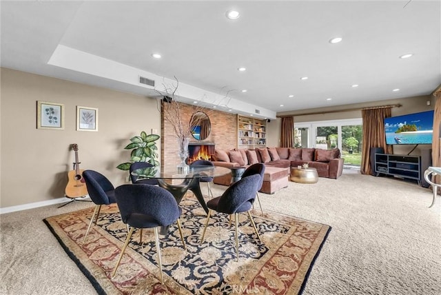 interior space with baseboards, recessed lighting, and visible vents
