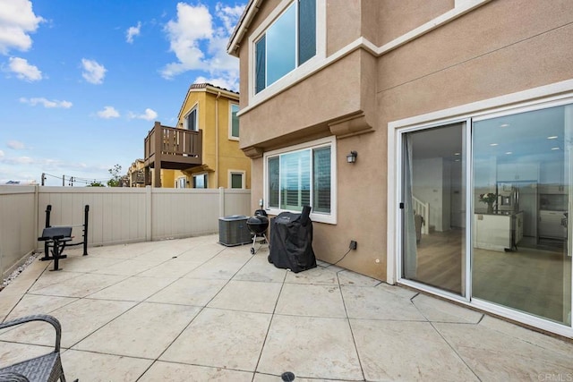 5441 San Roberto, San Diego, CA 92154 - view of patio featuring central AC and fence