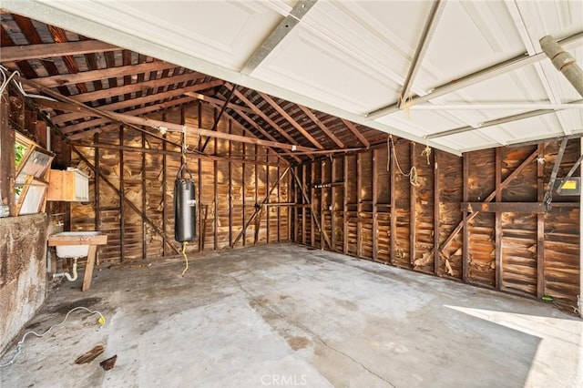 interior space with gas water heater
