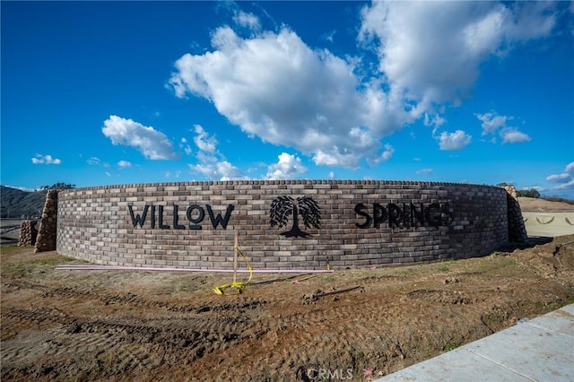 view of community sign