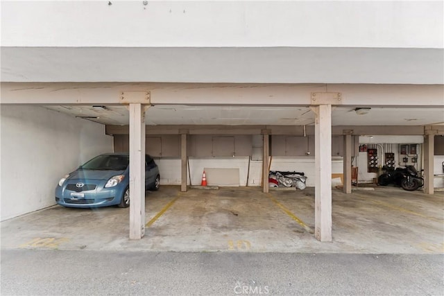 view of parking garage