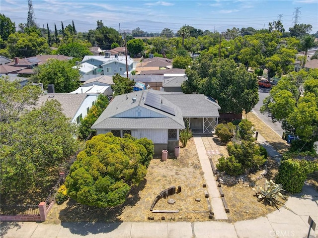 drone / aerial view with a residential view