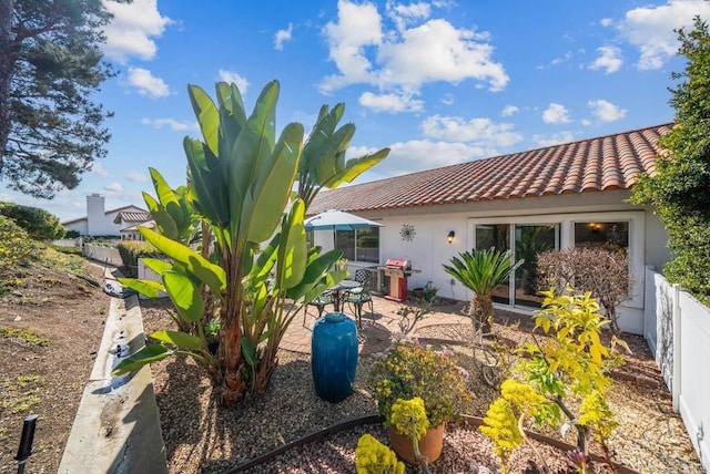 4704 Cordoba Way, Oceanside, CA 92056 - rear view of property featuring a patio area, stucco siding, a tiled roof, and fence