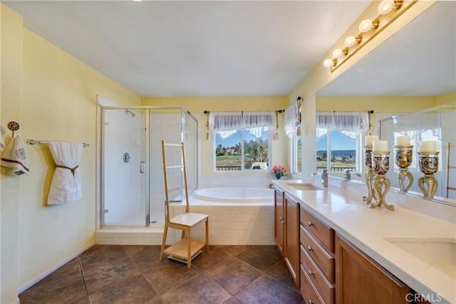 38493 Falkirk Dr, Murrieta, CA 92563 - full bath featuring a garden tub, a stall shower, and double vanity