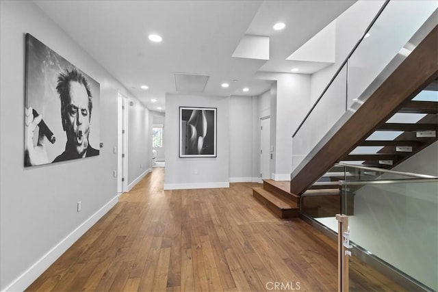 22065 Pacific Coast Hwy Unit 3, Malibu, CA 90265 - interior space with baseboards, hardwood / wood-style floors, and recessed lighting