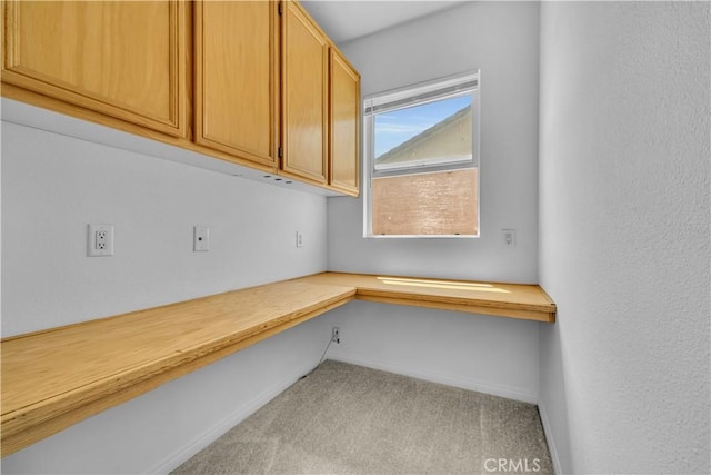 43629 Rucker Ct, Lancaster, CA 93535 - unfurnished office with baseboards, built in study area, and carpet