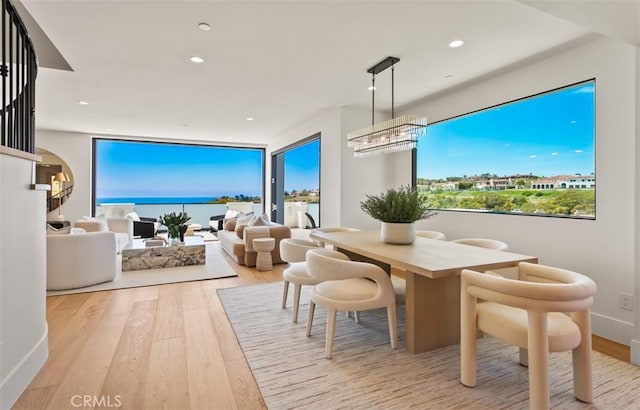 4 Sunset Cv, Newport Coast, CA 92657 - dining area with wood finished floors, baseboards, and recessed lighting