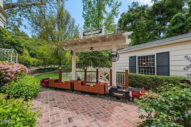 view of patio / terrace with an outdoor living space
