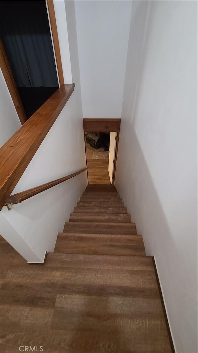31194 Outer Highway 18 N, Running Springs, CA 92382 - staircase featuring wood finished floors