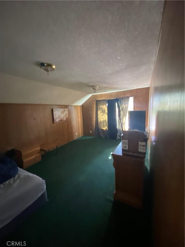1882 E Larch St, Simi Valley, CA 93065 - bonus room with lofted ceiling, wooden walls, a textured ceiling, and carpet
