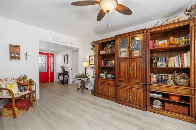 25805 Musselburgh Dr, Menifee, CA 92586 - living area with light wood-type flooring and a ceiling fan