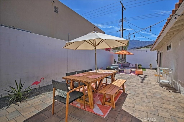 54345 Avenida Carranza Ln, Quinta, CA 92253 - view of patio with outdoor dining space and outdoor lounge area