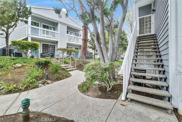 exterior space featuring stairs