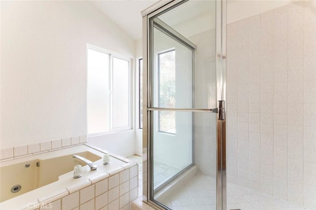 9653 La Tuna Canyon Rd, Sun Valley, CA 91352 - full bath featuring a wealth of natural light, a whirlpool tub, and a stall shower
