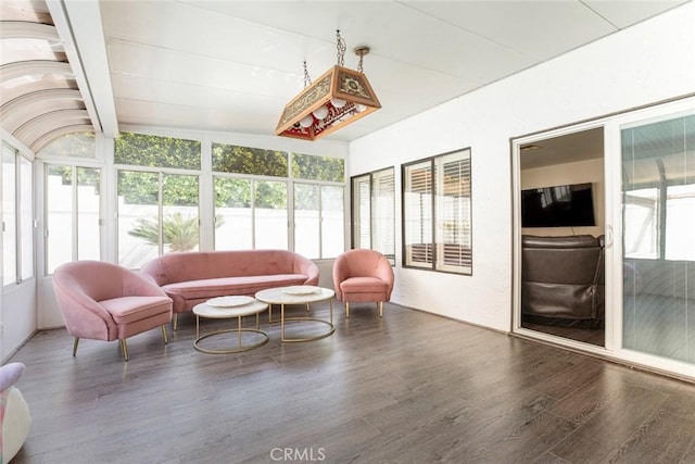 9653 La Tuna Canyon Rd, Sun Valley, CA 91352 - sunroom with beamed ceiling and wood finished floors