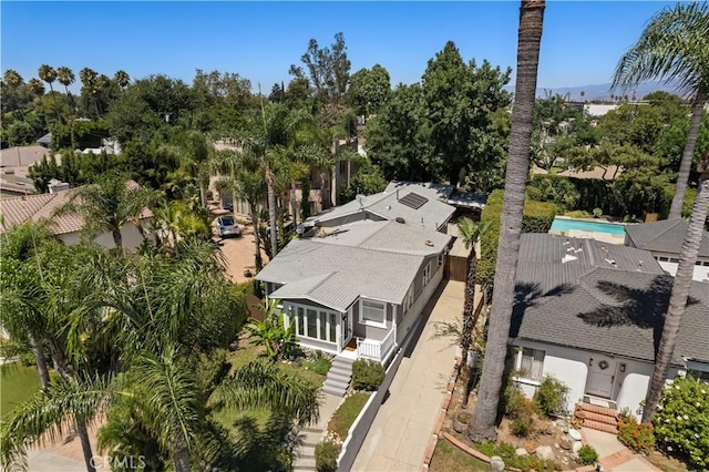 10633 Chiquita St, Toluca Lake, CA 91602 - aerial view of property and surrounding area featuring a pool