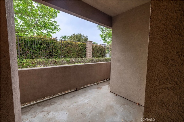 balcony with a patio area