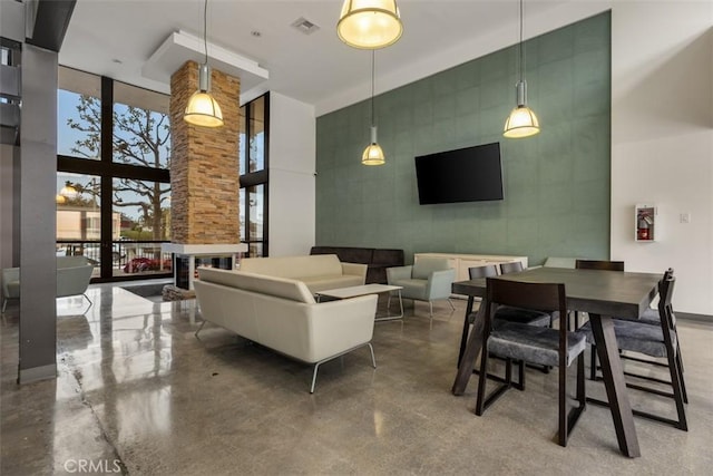 community lobby featuring visible vents