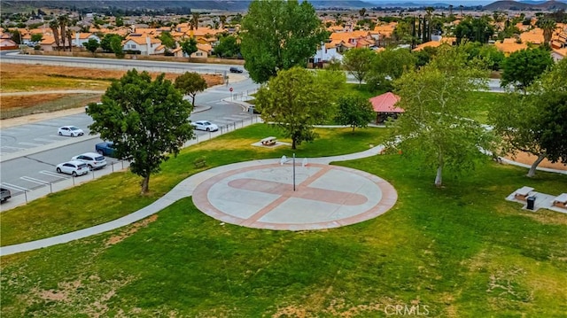 aerial view with a residential view and a mountain view