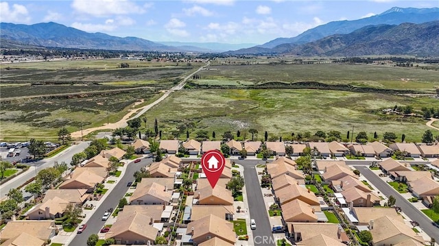 4839 W Forest Oaks Ave, Banning, CA 92220 - aerial overview of property's location with nearby suburban area and a mountain backdrop