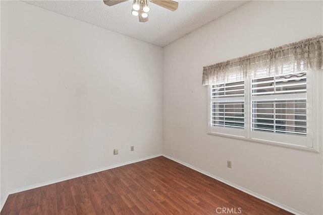 4839 W Forest Oaks Ave, Banning, CA 92220 - spare room with wood finished floors, a ceiling fan, and baseboards