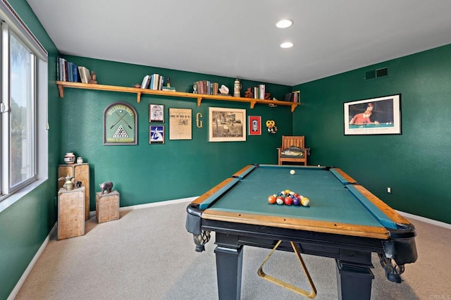 5054 Seachase Way, San Diego, CA 92130 - game room featuring carpet flooring, billiards, and recessed lighting