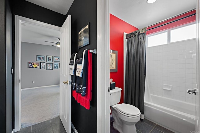 5054 Seachase Way, San Diego, CA 92130 - full bath with shower / tub combo, ceiling fan, and tile patterned floors
