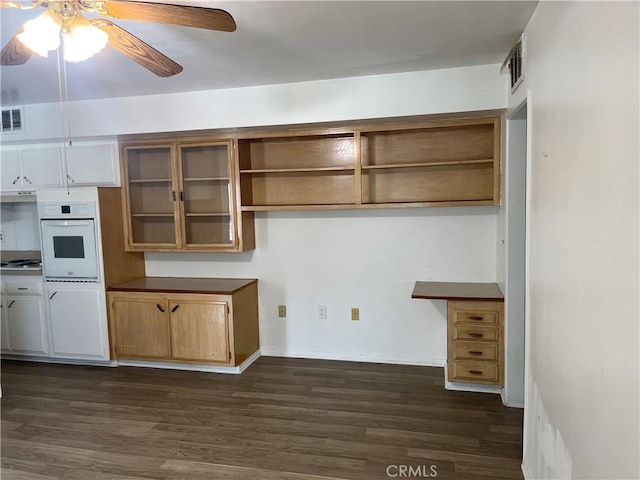 28960 Olympia Way, Menifee, CA 92586 - unfurnished office with ceiling fan, dark wood-style floors, and baseboards