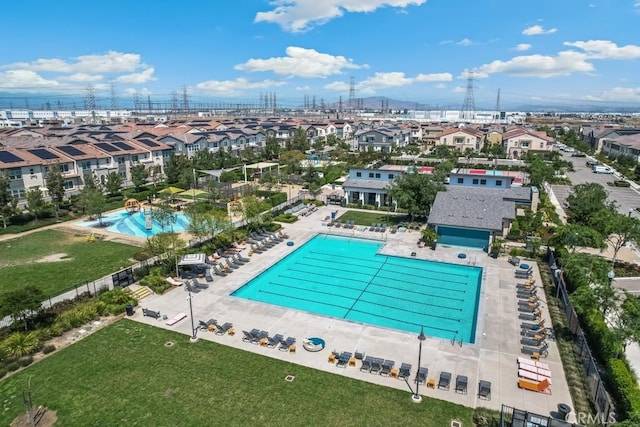 2785 Berry Loop Privado Unit 12, Ontario, CA 91761 - aerial view of residential area featuring a pool