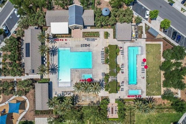 2785 Berry Loop Privado Unit 12, Ontario, CA 91761 - aerial view of a pool