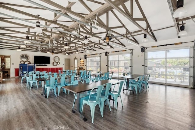 2785 Berry Loop Privado Unit 12, Ontario, CA 91761 - dining area featuring wood finished floors and lofted ceiling