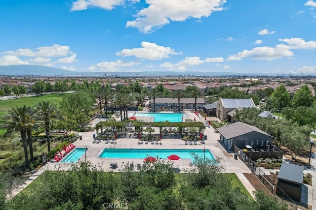 2785 Berry Loop Privado Unit 12, Ontario, CA 91761 - aerial view of a pool