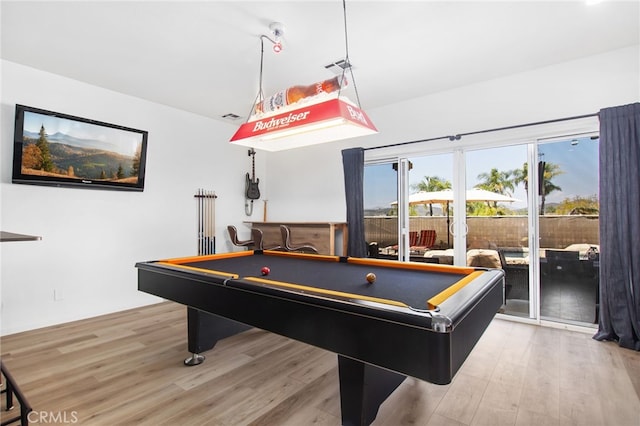 22255 Village Way Dr, Canyon Lake, CA 92587 - rec room with billiards and wood finished floors
