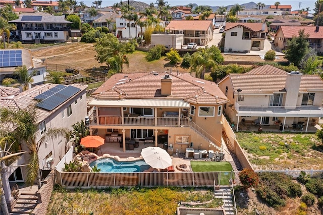 22255 Village Way Dr, Canyon Lake, CA 92587 - aerial perspective of suburban area featuring a pool area
