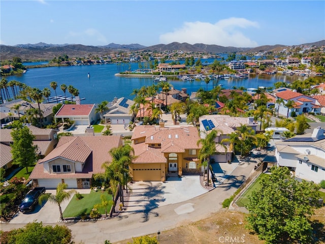 22255 Village Way Dr, Canyon Lake, CA 92587 - aerial view of residential area with a water and mountain view