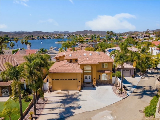 22255 Village Way Dr, Canyon Lake, CA 92587 - aerial perspective of suburban area featuring a water and mountain view