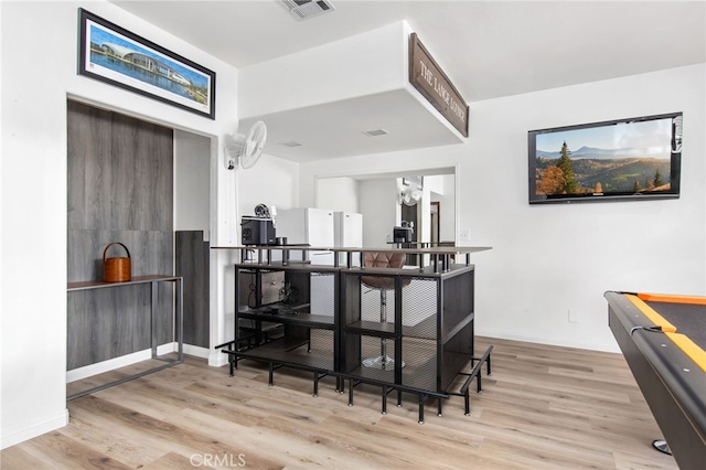 22255 Village Way Dr, Canyon Lake, CA 92587 - bar featuring wood finished floors, baseboards, and billiards