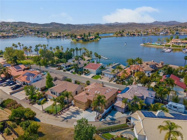 22255 Village Way Dr, Canyon Lake, CA 92587 - aerial perspective of suburban area with a water and mountain view