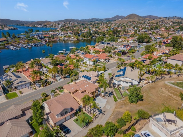 22255 Village Way Dr, Canyon Lake, CA 92587 - aerial perspective of suburban area with a water and mountain view