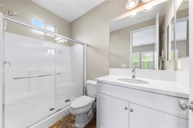 5467 Lisboa St, Chino Hills, CA 91709 - bathroom featuring toilet, a shower stall, and vanity