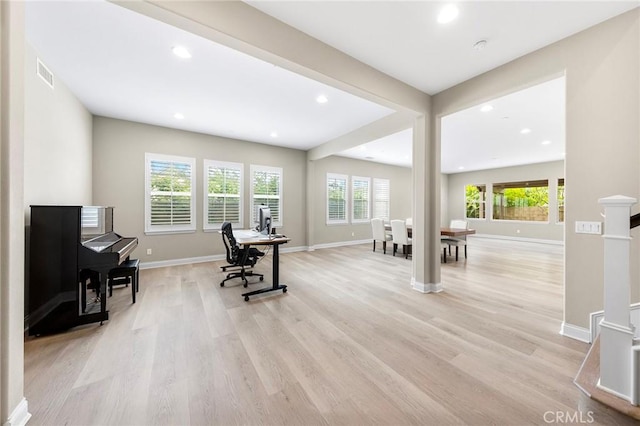 5467 Lisboa St, Chino Hills, CA 91709 - office space featuring healthy amount of natural light, light wood-style flooring, recessed lighting, and baseboards
