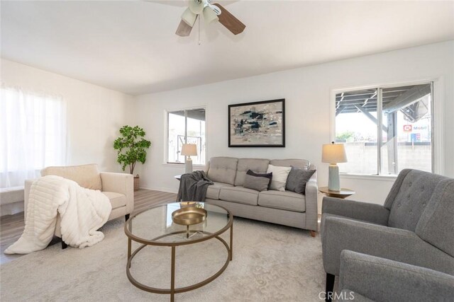 1949 Lancewood Ave, Hacienda Heights, CA 91745 - living area featuring a ceiling fan and baseboards