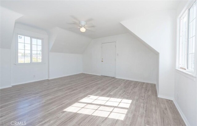 1949 Lancewood Ave, Hacienda Heights, CA 91745 - bonus room with ceiling fan, light wood-style floors, vaulted ceiling, and baseboards