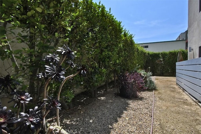 view of yard with fence