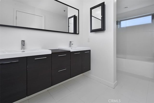 full bathroom featuring vanity and baseboards