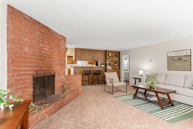 660 Stanley Ave, Long Beach, CA 90814 - carpeted living area with a fireplace