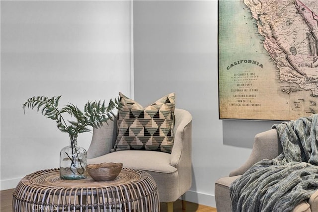21820 Dumetz Rd, Woodland Hills, CA 91364 - living area featuring wood finished floors and baseboards