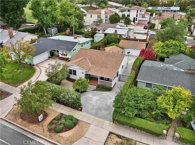 21820 Dumetz Rd, Woodland Hills, CA 91364 - aerial view of residential area featuring property parcel outlined