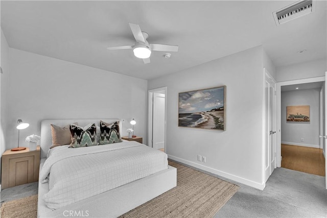 21820 Dumetz Rd, Woodland Hills, CA 91364 - bedroom featuring carpet, baseboards, and a ceiling fan
